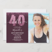 Hello 40 years - Modern Birthday with photo Kaart (Voorkant)