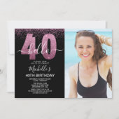 Hello 40 years - Modern Birthday with photo Kaart (Voorkant)