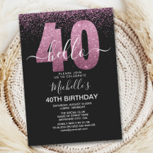 Hello 40 years modern birthday with photo