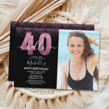 Hello 40 years - Modern Birthday with photo