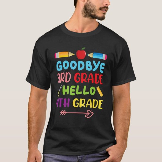 Hello 4th Grade Teacher Student Back To School Gra T-shirt (Voorkant)