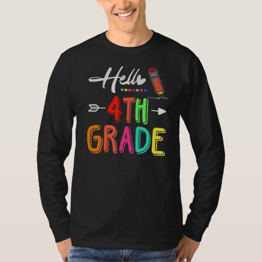 Hello 4th Grade Team Fourth Grade Teacher Back To T-shirt (Voorkant)