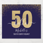 Hello 50! -Birthday - Elegant 50th Women's Bier Etiket (Enkel label)