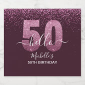 Hello 50! -Elegant Birthday 50th Women's Bier Etiket (Enkel label)