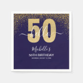 Hello 50! - Modern 50th Birthday with Gold glitter Servet (Voorkant)