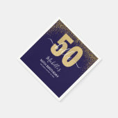 Hello 50! - Modern 50th Birthday with Gold glitter Servet (Hoek)