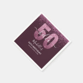 Hello 50! - Modern 50th Birthday with Pink glitter Servet (Hoek)