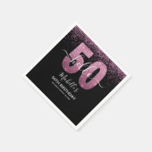 Hello 50! - Modern 50th Birthday with Pink glitter Servet (Hoek)