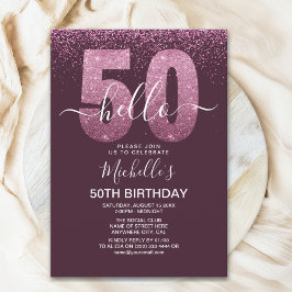 Hello 50 - Modern 50th birthday Women's Kaart