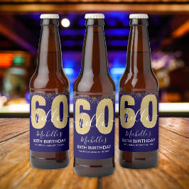 Hello 60! - Elegant 60th Birthday Woman Bier Etiket