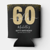 Hello 60! - Elegant 60th Birthday Woman Blikjeskoeler (Achterkant)