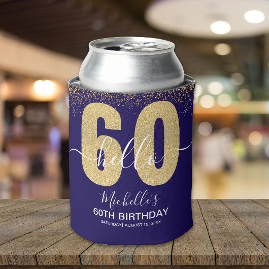 Hello 60! - Elegant 60th Birthday Woman Blikjeskoeler