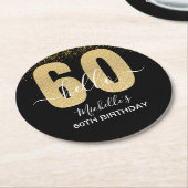 Hello 60! - Elegant 60th Birthday Woman Ronde Kartonnen Onderzetter (Gebogen)