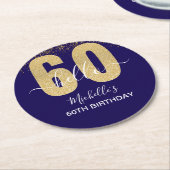 Hello 60! - Elegant 60th Birthday Woman Ronde Kartonnen Onderzetter (Gebogen)