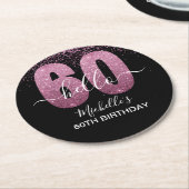 Hello 60! - Modern 60th Birthday Woman Ronde Kartonnen Onderzetter (Gebogen)