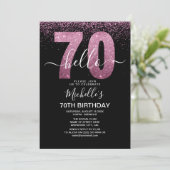 Hello 70 years modern birthday with photo kaart (Staand voorkant)