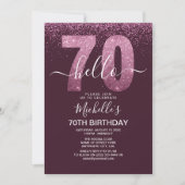 Hello 70 years modern birthday with photo kaart (Voorkant)