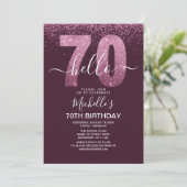 Hello 70 years modern birthday with photo kaart (Staand voorkant)
