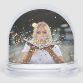 Hello 70 Your Name & Photos Birthday Sneeuwbol (Achterkant)