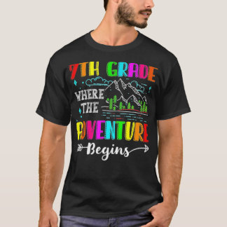 Hello 7th Grade Where the Adventure Begins Back to T-shirt