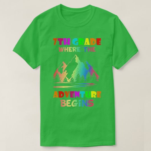 Hello 7th Grade Where the Adventure Begins Back to T-shirt (Design voorkant)