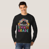 Hello 7th Seventh Grade Rainbow For Teachers Stude T-shirt (Voorkant volledig)