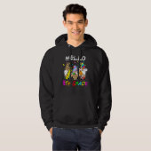 Hello 8th Grade  Back To School Gnomies Tie Dye Hoodie (Voorkant volledig)