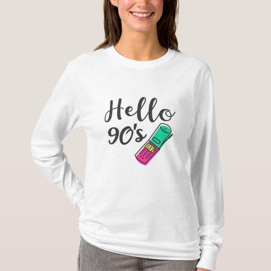 Hello 90s Cellphone T-shirt (Voorkant)