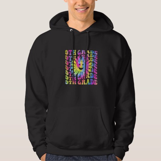 Hello 9th Ninth Grade Teacher Back To School Retro Hoodie (Voorkant)