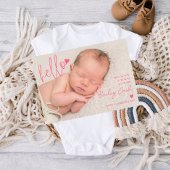 Hello and Thank You Pink Birth Announcement Aankondiging