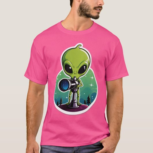 Hello...? Anyone There? – Alien Searching Sticker T-shirt (Voorkant)