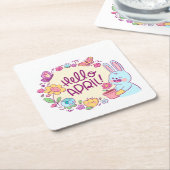 Hello april kartonnen onderzetters (Schuin)