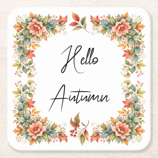Hello Autumn – Aquarell Untersetzer Kartonnen Onderzetters (Voorkant)