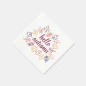 Hello Autumn Fall Floral Typography Modern Servet (Hoek)
