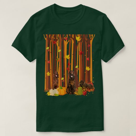 Hello Autumn Irish Setters Maple Leaf Fall Pumpkin T-shirt (Design voorkant)