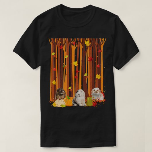 Hello Autumn Rabbit Maple Leaf Fall Pumpkin Mens W T-shirt (Design voorkant)