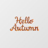 Hello Autumn Rustic Fall Leaves Raamsticker (Vel)