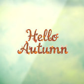 Hello Autumn Rustic Fall Leaves Raamsticker (Vel 3)