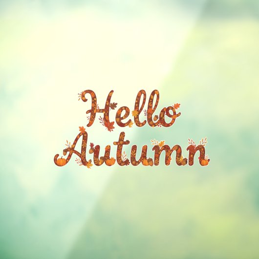 Hello Autumn Rustic Fall Leaves Raamsticker (Vel 3)