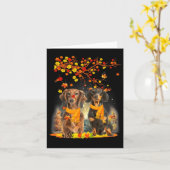 Hello Autumn Season Happy Thanksgiving Dachshund F Kaart (Gele Bloem)
