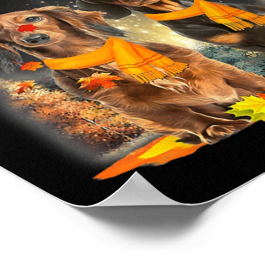 Hello Autumn Season Happy Thanksgiving Dachshund F Poster (Hoek)