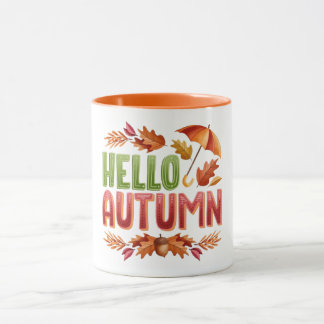 Hello Autumn Two-Tone Mug | Cozy Fall Gift Mok