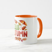 Hello Autumn Two-Tone Mug | Cozy Fall Gift Mok (Voorkant rechts)