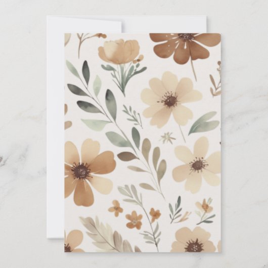 Hello Baby Boho Neutral Bear Basket Kaart (Achterkant)