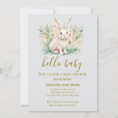Hello Baby Boho Neutral Bunny  Kaart (Voorkant)