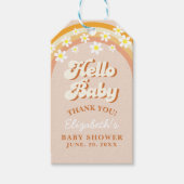 Hello Baby Cute Groovy Baby Shower Cadeaulabel (Voorkant)