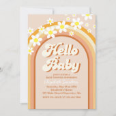 Hello Baby Cute Groovy Baby Shower Kaart (Voorkant)