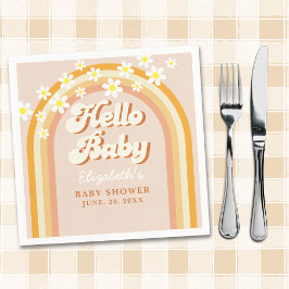 Hello Baby Cute Groovy Baby Shower Servet