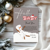 Hello Baby Cute Snowman Baby Shower Bedankkaart