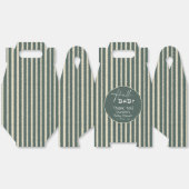 Hello Baby Dark Green Stripes Baby Shower Bedankdoosjes (Ongevouwen)